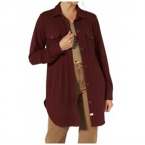 NEW 7DIAMONDS generation buttery-soft shacket in brick